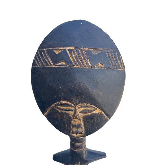 African Fertility Doll Statue Wood Hand-Carved Tribal Art Akuaba - Picture 2 of 9